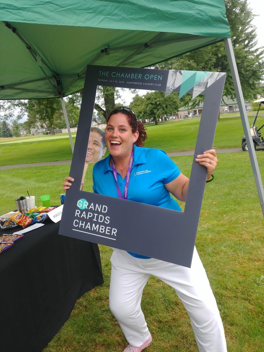 SamaritasSenior's tweet photo. Marketing Specialist, Valarie Cook, representing #Samaritas at the @GRChamber Open! #grco18 https://t.co/FBxTaWEjYV