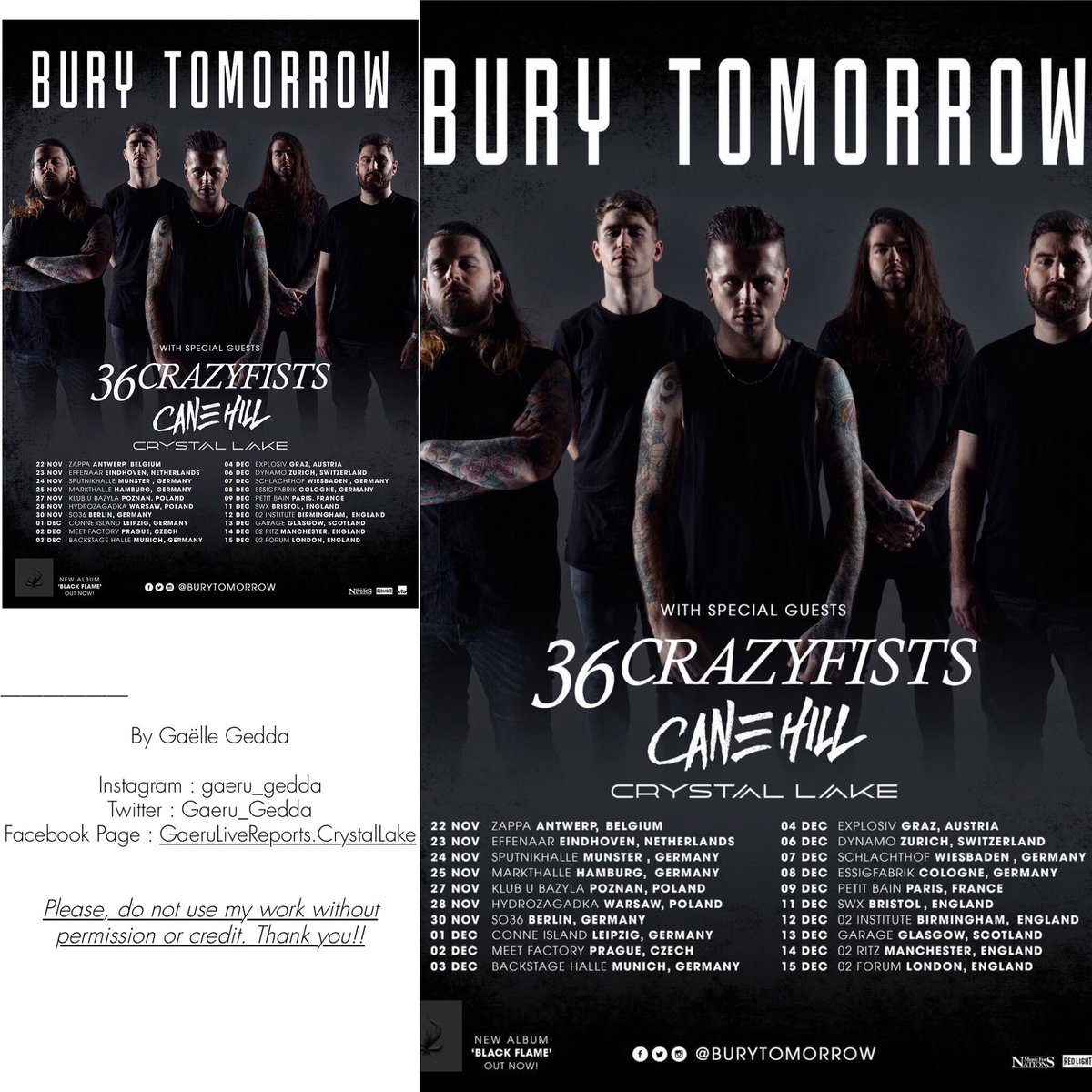 gaeru__'s tweet photo. [NEWS/TOUR] @CrystalLake777 (Guest) @burytomorrow「UK/EUROPE TOUR 2018」With. @36CF &amp; @Cane_Hill 

Please, Check Out my article!!

BLOG
→ https://t.co/69gB9fClhD 

FACEBOOK
→ https://t.co/91ym44uolV

#CrystalLake #クリスタルレイク #Tour #Uk #Europe #BuryTomorrow #36CF #CaneHill https://t.co/N1lE2rHtAV