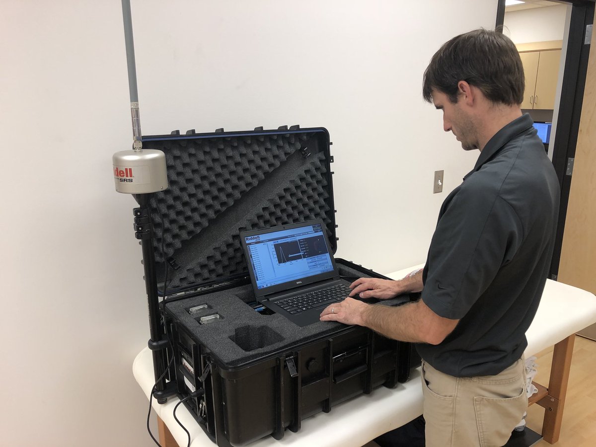 SanfordSportSci's tweet photo. Three of our staff, @SanfordJasonD, @SanfordThayne and @poel_daniel, are prepping for the 8th year of their study on head impact exposure in youth football! Collisions are documented in real-time using our helmet and sideline units 🏈 #SanfordSports https://t.co/mtMMWXnYPA