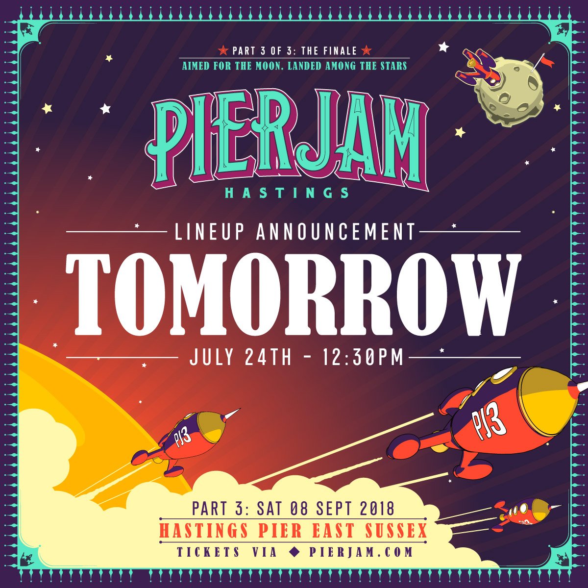 PierJam Part Three 🚀🙌🎉💥
Line up announced tomorrow - 12:30PM