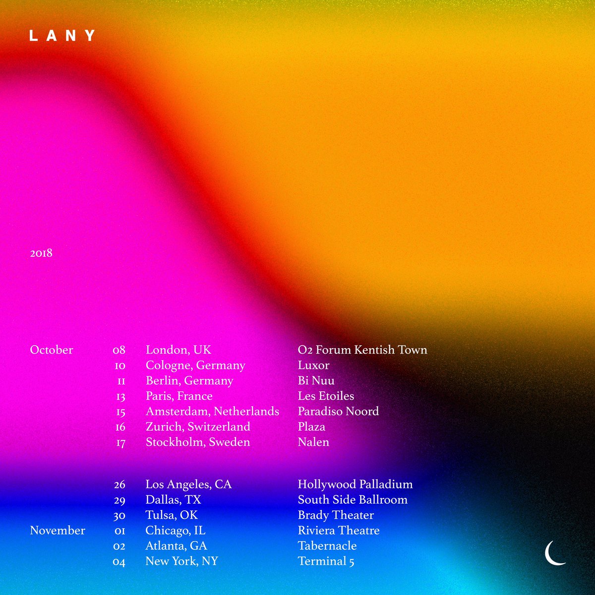 thisisLANY's tweet photo. don't freak out!!! going on the hugest world tour in 2019 but also don't miss these shows. tix go on sale friday 10am local time xxxxxx https://t.co/ETPKpAqYM0