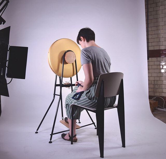 Here’s a behind the scenes shot from the recent prototype photo shoot. #KRAFFT #YarnSpinning #spinningwheel