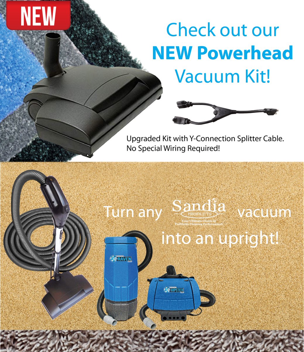 UltimateSolTeam's tweet image. NEW! Just released is our Powerhead Vacuum Kit with upgraded easy y-connection cable. Turn any Backpack or Hip Vac into an upright machine with no hard wiring! Learn more at sandiaplastics.com #clean #cleaning #backpackvacuum #vacuum #carpetcare #vacuuming