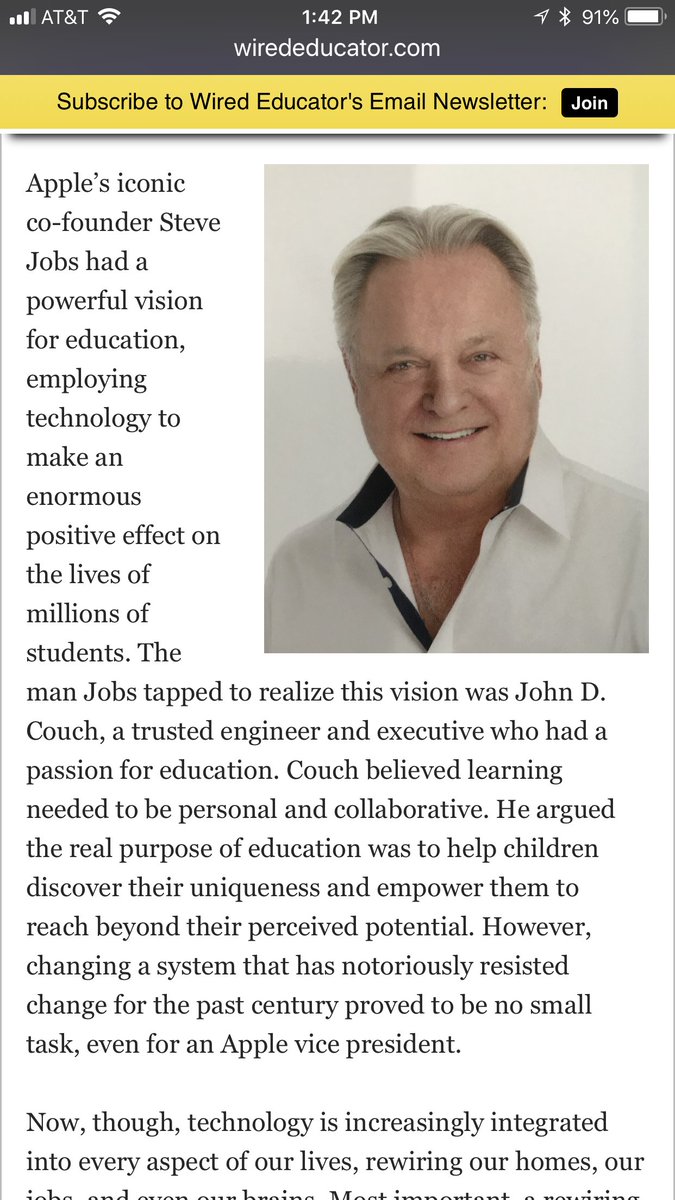 WiredEducator's tweet image. Yes, I did indeed interview John Couch for The Wired Educator Podcast . You can find it here or on iTunes wirededucator.com/wep106/

#education #EveroneCanCreate #everyonecancode #apple #podcasts