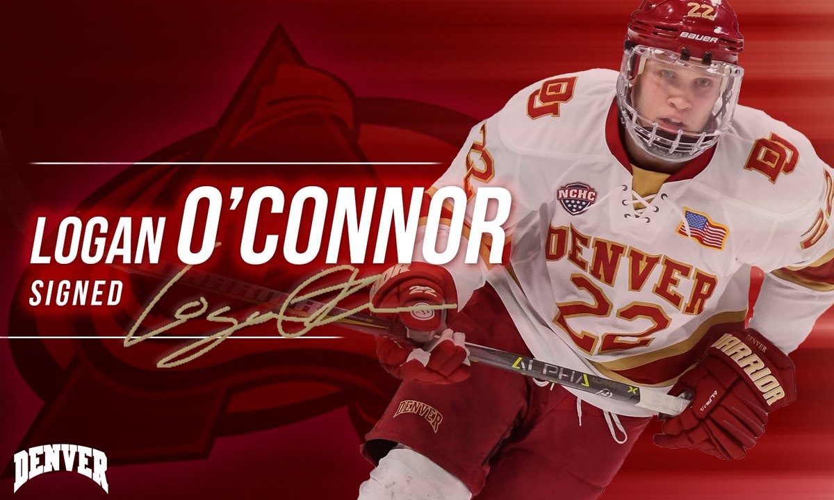 DU_Hockey's tweet photo. Logan O'Connor has signed a two-year, entry-level contract with the Colorado Avalanche

Details: https://t.co/sgxp703E62 | #PioneerTogether | #GoAvsGo https://t.co/7xOuIyh26w