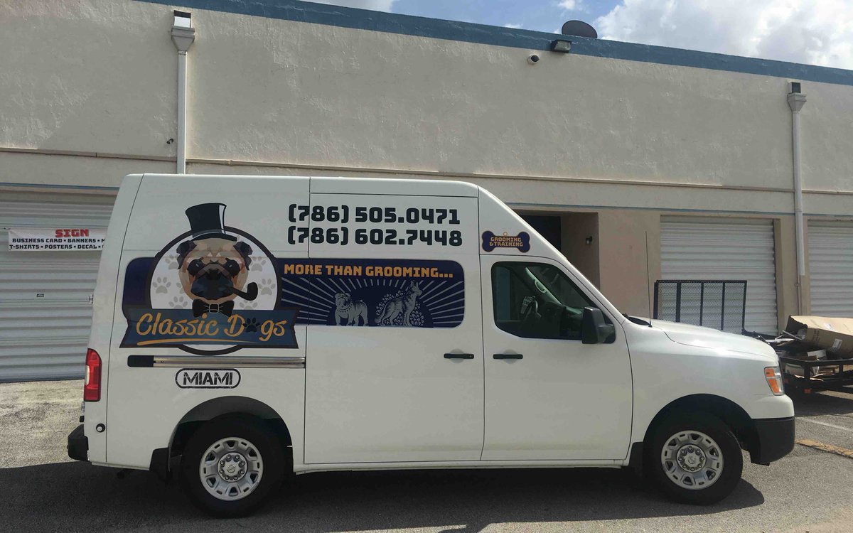 DachshundCorp's tweet photo. We continue working with our clients. #2 Van done 👍🏽Thanks for trusting us. Client: @classicdogsMIA #van #trucks #graphics #Trailer or #car #wrapping on #Sunrisefl #Daviefl #Miami #Weston #FortLauderdale #Tamara;also magnets, Store front, Wallpaper, banners, all kind of #signs. https://t.co/A797w28Cjm