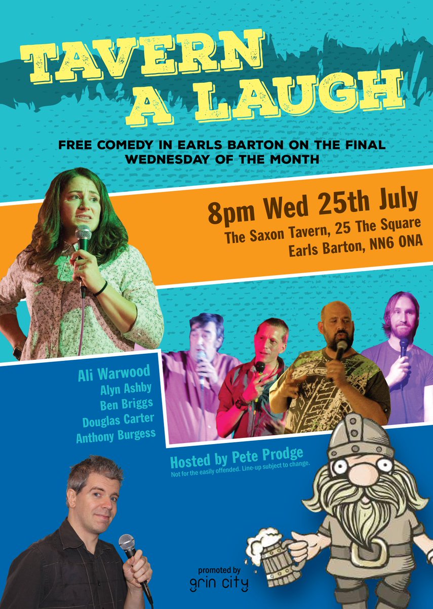 tavernalaugh's tweet photo. We're bringing laughter to Earls Barton this Wednesday! https://t.co/k9J6ByGwQ3