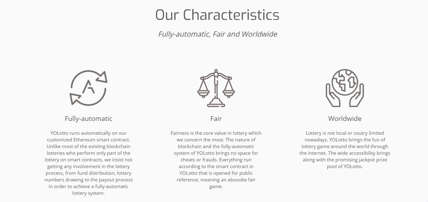 YOLotto on Twitter: "The 3 main Characteristics of YOLotto:  Fully-Automatic, Fair and Worldwide Blockchain Lottery is the future of  lottery industry. Visit our site to know more details about our YOLotto  Project: