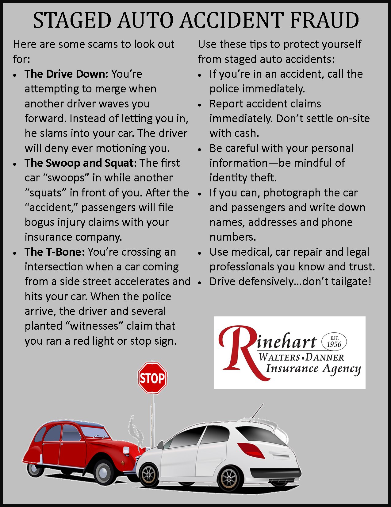 Rinehart Insurance on Twitter "Staged Auto Accident Fraud