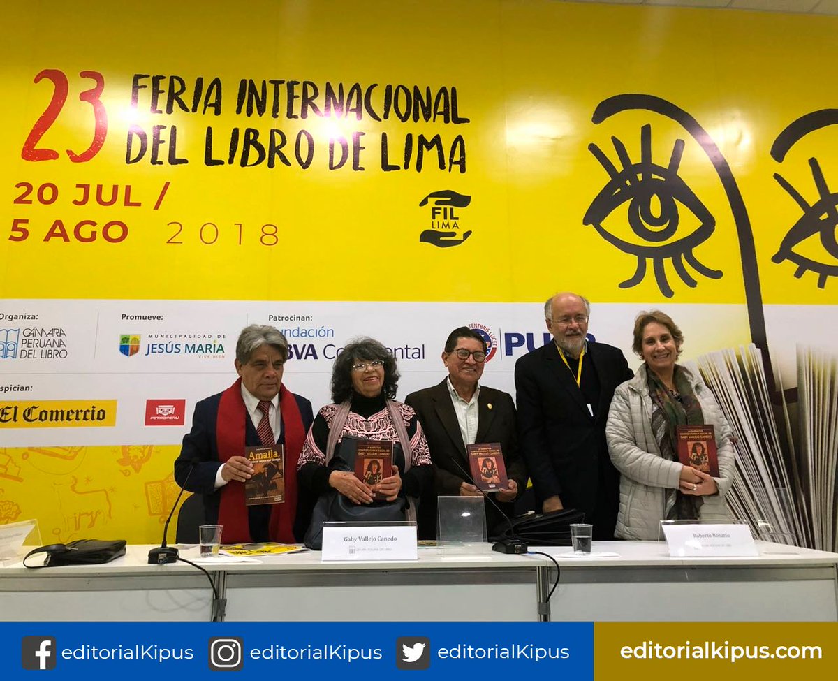 EDITORIALKIPUS's tweet photo. Presentación en #Lima #Perú en la Feria Internacional del Libro de Lima. 
Escritora: Gaby Vallejo Canedo Embajador: Gustavo Rodríguez Ostria
#GrupoEditorialKipus https://t.co/p0iwwqr1bA