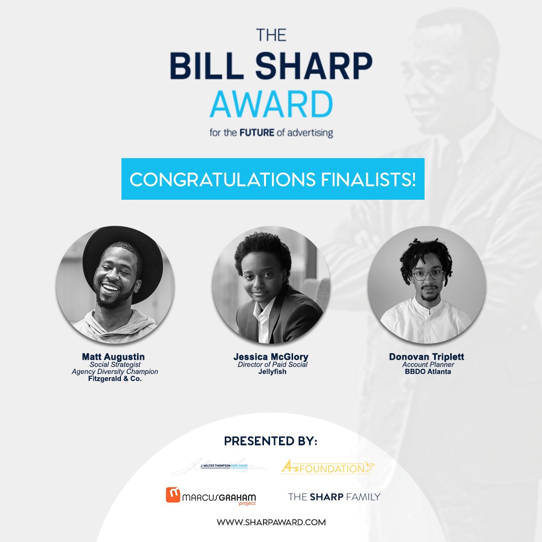 MAIP's tweet photo. Congrats to our #BillSharpAward 2018 Finalists: @TheSocialNerd @emceeglory @Donovan__x! Thanks for championing diversity and inclusion in Advertising.
Winner announced at #TheFaceofTalent Diversity Leadership Luncheon, 8/7. RSVP and celebrate: https://t.co/LhKAZG71sk https://t.co/uRwYoZtDSg
