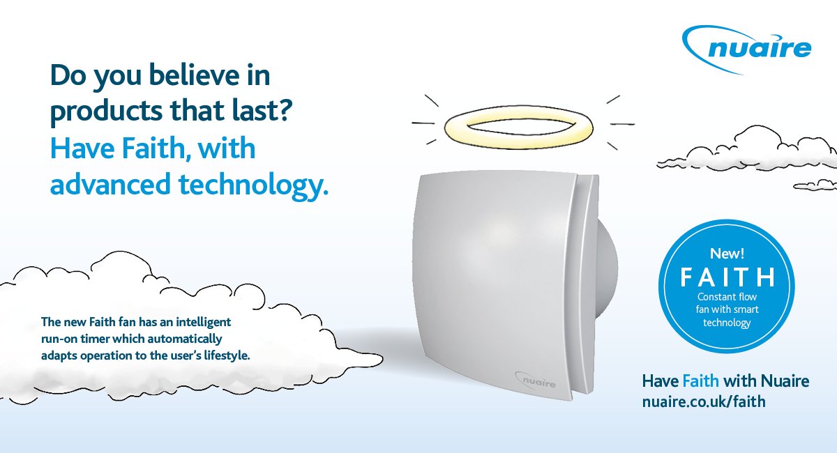 Have Faith with our latest extract fan which uses advanced technology and has an intelligent run-on timer. Get in touch for more information or click here: ow.ly/VLxq30liswz