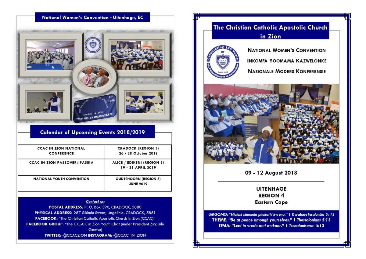 CCACZION's tweet photo. The programme of the CCAC in Zion Women's Conference is out. #CCACWomenConference2018 https://t.co/J7hCHWhJz0