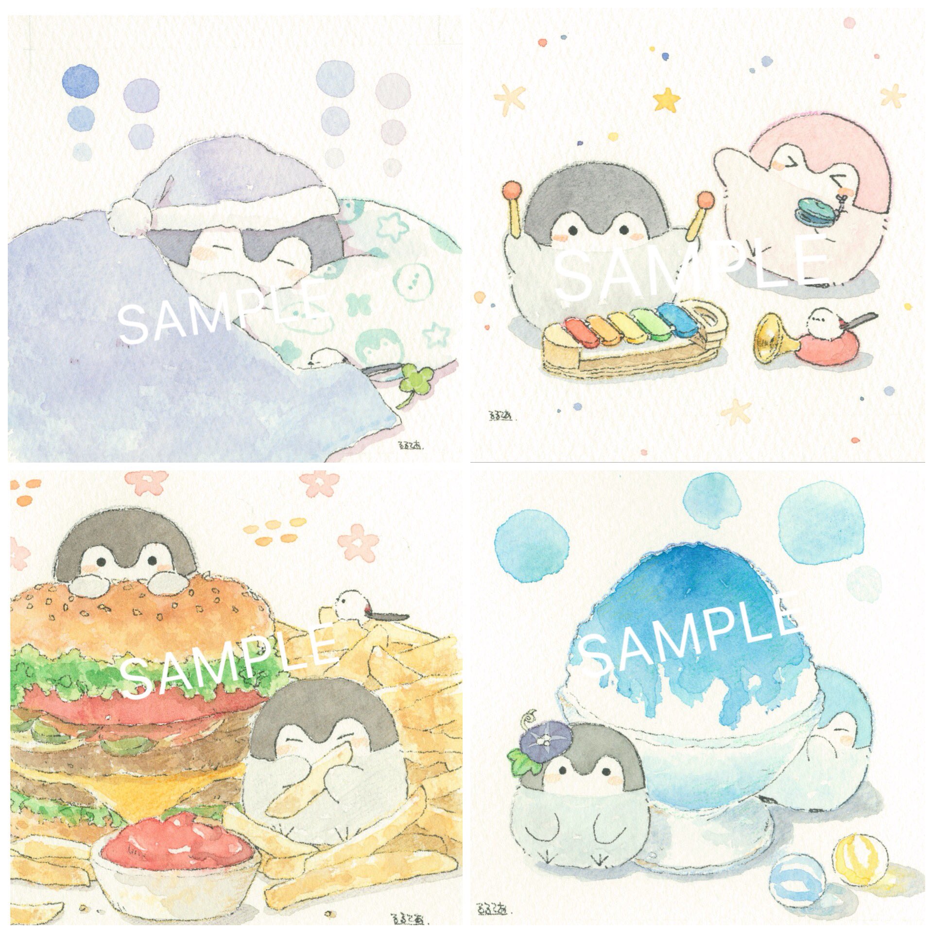 直筆サイン入り コウペンちゃん 5周年記念 ミニ複製原画 1枚 福岡限定