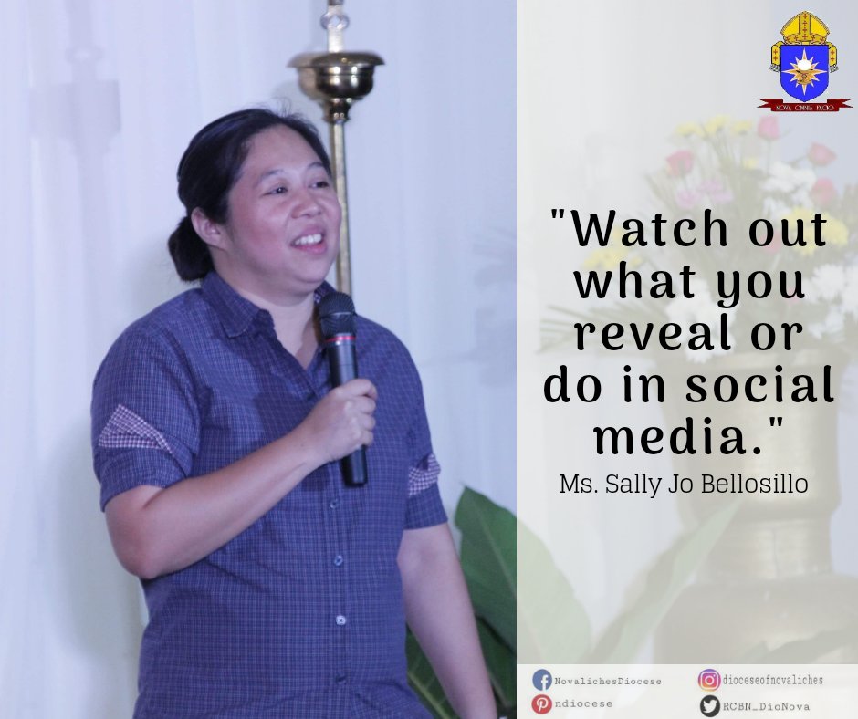 RCBN_DioNova's tweet photo. "Watch out what you reveal or do in social media." -Ms. Sally Jo Bellosillo #NMC2018 #DioNova #August72018 #NCMC2018 https://t.co/Wr58T0AGMo