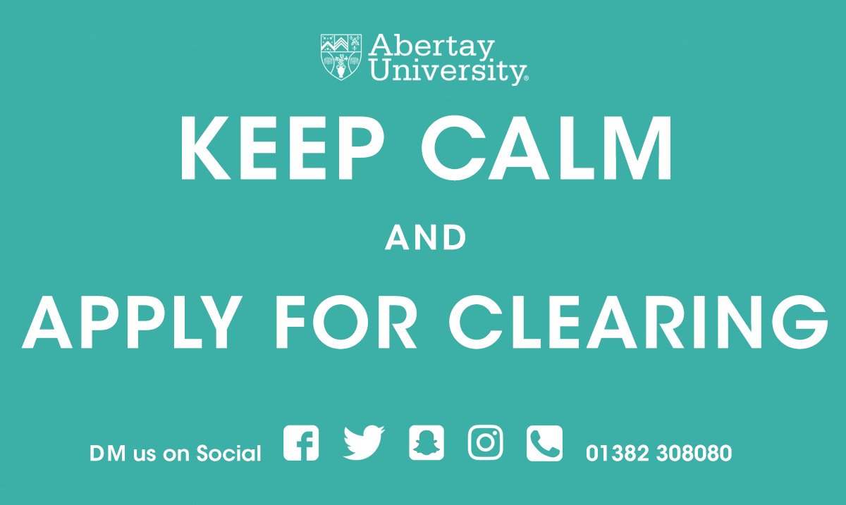 AbertayUni's tweet photo. Interested in Clearing? We're now making offers on social media messaging. Open 8am-6pm on exam results week.

#examresults #resultsday #SQAresults https://t.co/EYYOrlIrDS