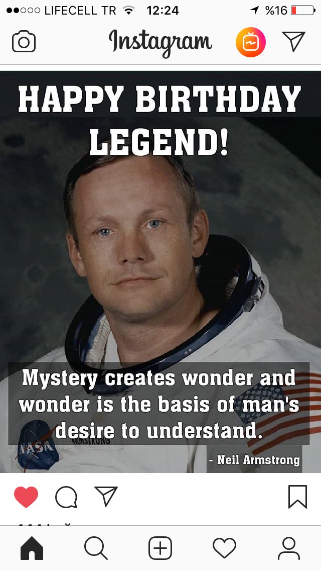 I learned your name in elementary school Happy birthday Mr. Neil Armstrong 