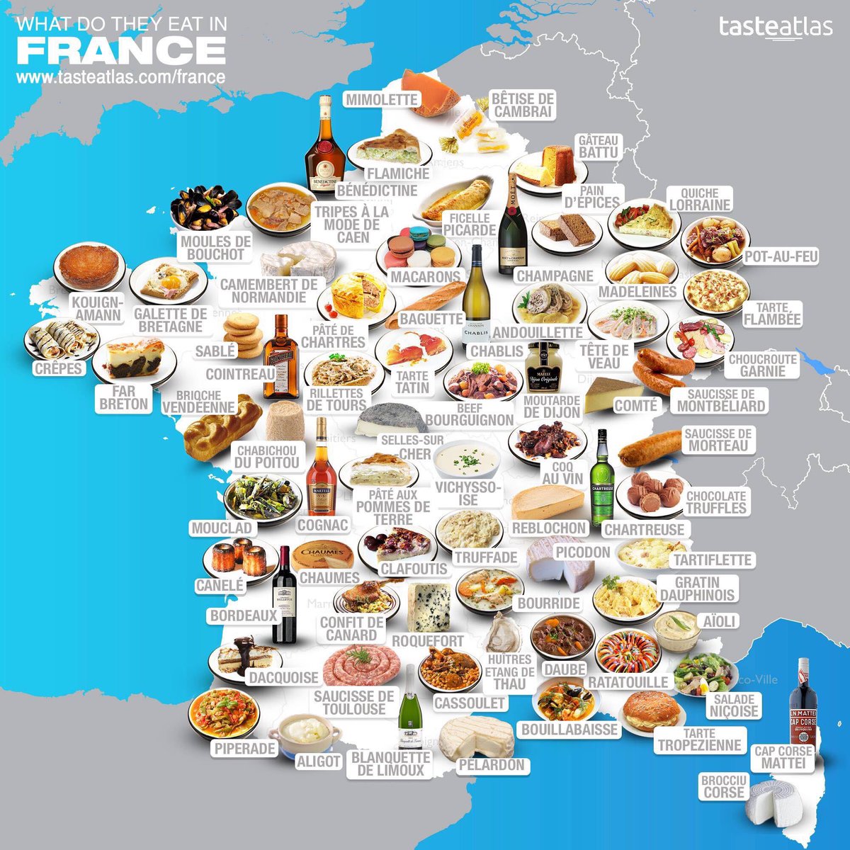 Avec quelques imprécisions et forcément de nombreux oublis (les #Tourtons des #HautesAlpes !) cette carte reste une belle illustration de nos talents culinaires !
#FoodMap
