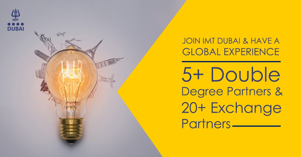 IMT Dubai has partnership with 25+ universities from around the world for 5 Dual Degree Programs and 20+ Exchange Partners . To know more about it, please visit bit.ly/imtd-partners #ExchangePartners #IMTDubai #IaMTomorrow #RaisingBusinessLeaders