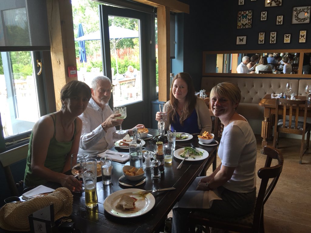 kgoddard's tweet photo. Scrummy brunch @the_turks_head then lovely pm at Debach with @easternangles friends and family....never tire of watching this production #PolsteadPlay https://t.co/x3mzzMPuds