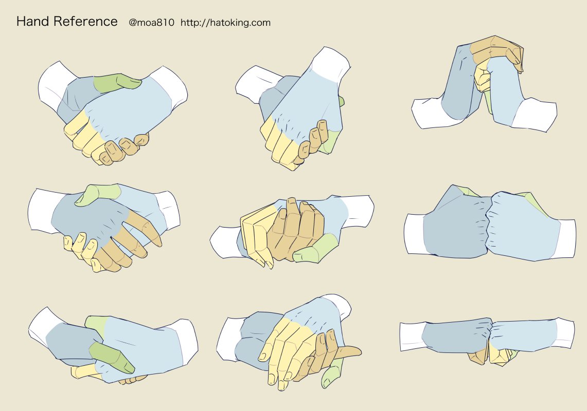 「Hand refs for artists' personal/commerci」|Moaのイラスト