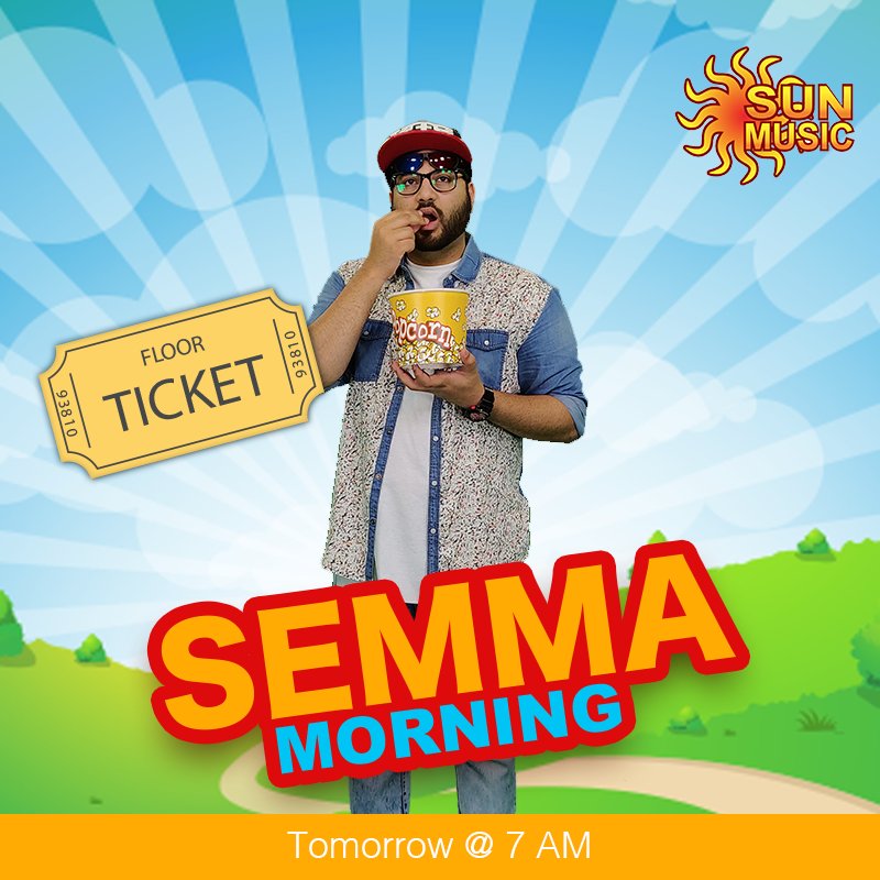 SunMusic's tweet photo. Are you excited to know which movie will be reviewed tomorrow on #FloorTicket? Then do watch #SemmaMorning Mon- Fri at 7 AM only on #SunMusic! @RJSyedLive https://t.co/APHRjshN8m