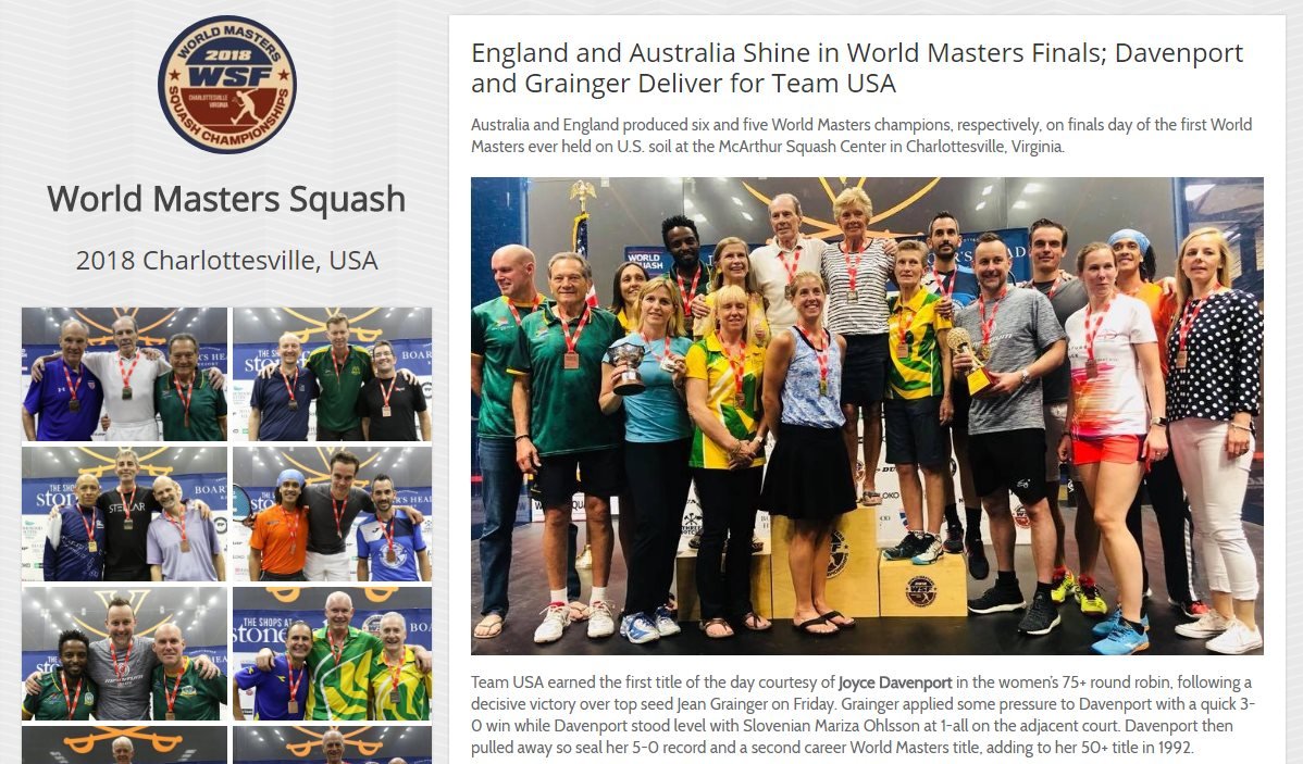 SquashSite's tweet photo. World Masters : England and Australia shine in finals in Virginia ...

Results, Report, Photos, Replays :  https://t.co/duK4qTmqAw https://t.co/AxoywVgtiy