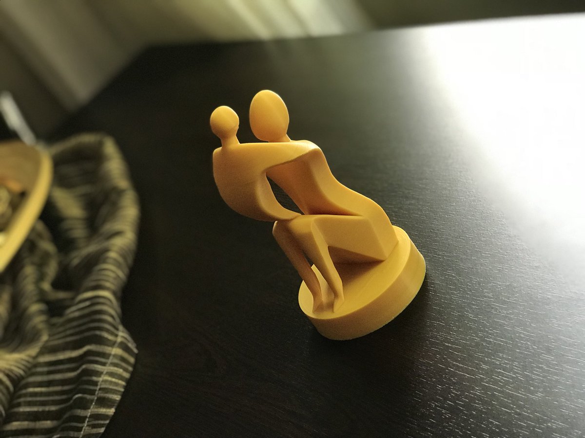 justamaze's tweet image. Very nice statue from @MakePrintable Printed with @esun3dfilament gold PLA+ filament at 190C end, 55C bed 40mm/sec speed.. So satisfied result in need #mother #3dprintmodels #3Dprinted #statue