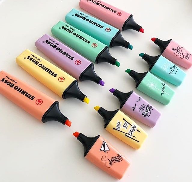 SelfcareRainbow's tweet photo. Stabilo boss pastel ve stabilo boss pastel mini 💕💜💧 highlightliners https://t.co/qlUDSNvAA0