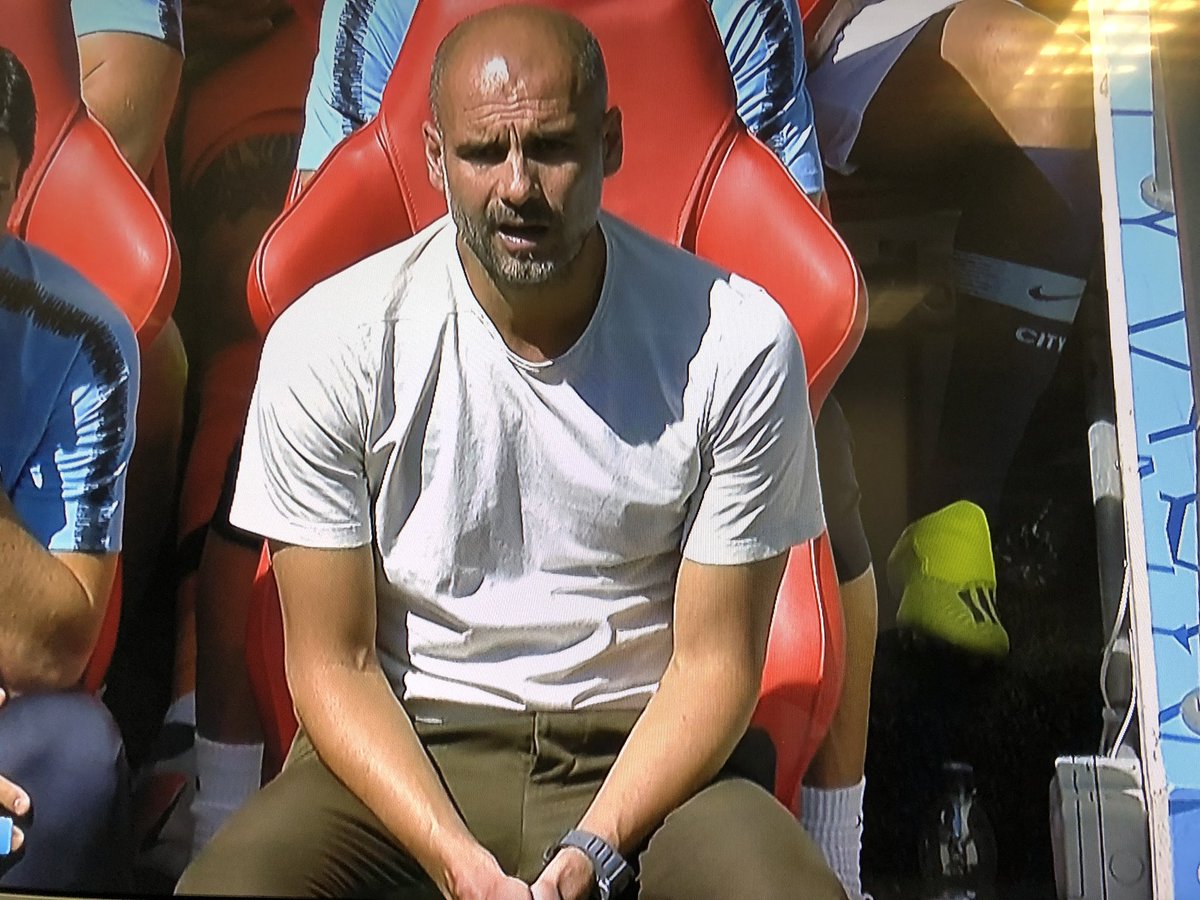 paddypower's tweet photo. Two of the highest paid managers in football, opening game of the season, in Wembley, and they look like they woke up in bins. https://t.co/kgZJauoLvr