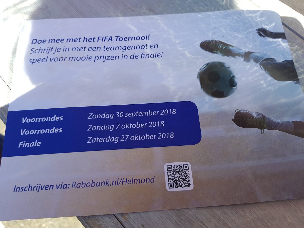 AngelavKemenade's tweet photo. Heeft u nog een zoon/dochter, neef/nichtje die mee wil doen met ons FIFA toernooi @RaboHelmond of kent u iemand die graag mee zou willen doen, inschrijven is mogelijk! #fifa #toernooi #Helmond #jongeren https://t.co/dvzudH1zty
