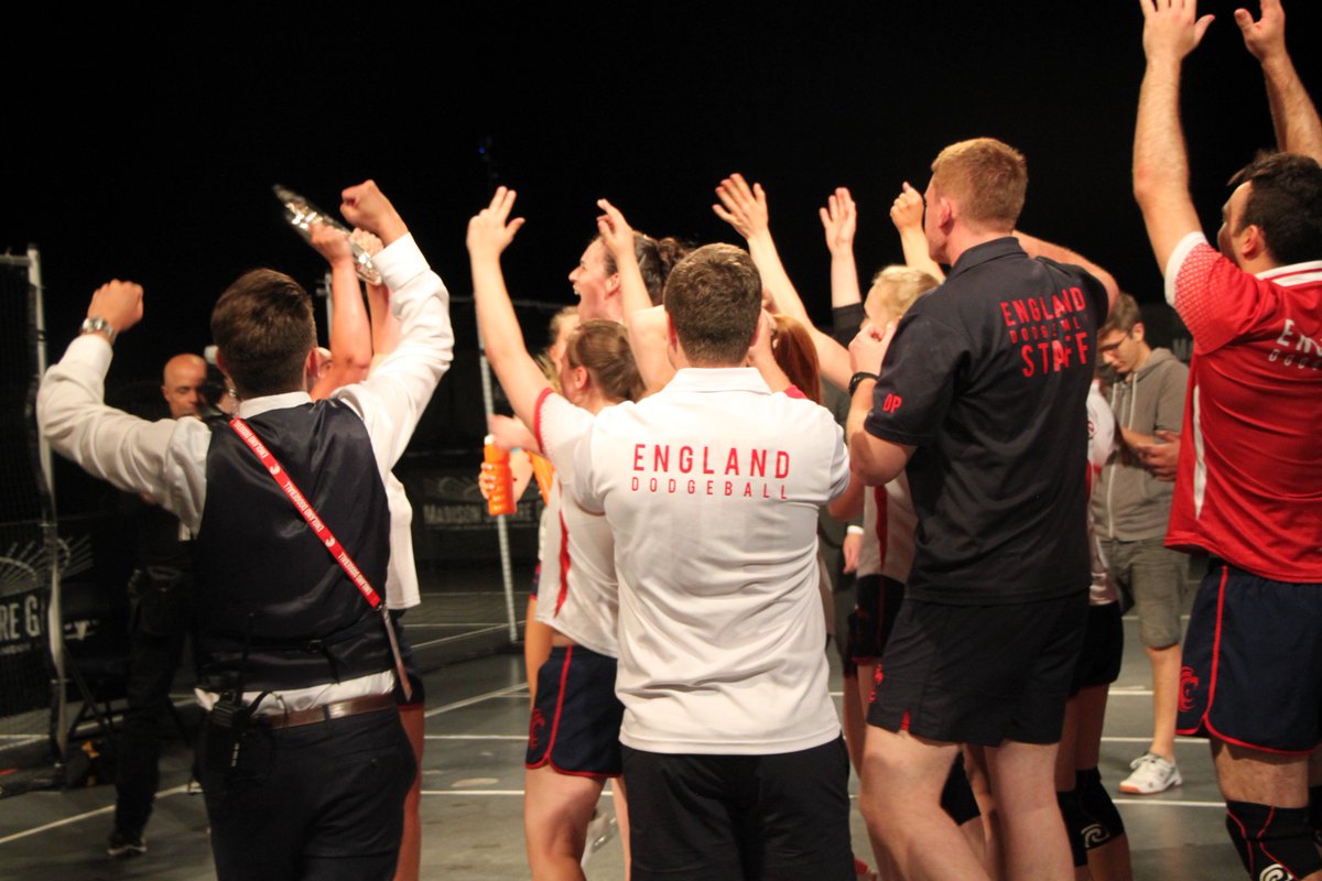 EnglandDodge's tweet photo. The moment our women’s and mixed teams were crowned world champions. Thank you everyone for your great support.
@BritDodgeball @WorldDodgeballA 
#EnglandDodgeball #Dodgeball #NYC18 #DodgeballWorldCup #DWC18 #Pride #RoadtoDWC18 #WeAreEngland #LionsAreComing #Sport #Exercise https://t.co/F2peLnYsFr