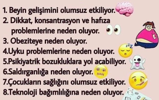 Çocuklarımıza
Telefon ,tablet ve bilgisayar kullanımı için belli süre vermeliyiz.
⭐️tamamen mahrum bırakmak değil, onu doğru kullanmayı öğretmeliyiz
👉Süreyi aştıklarında sevdikleri bir şeyi ortamdan çekerek daha etkili bir ceza verebiliriz.