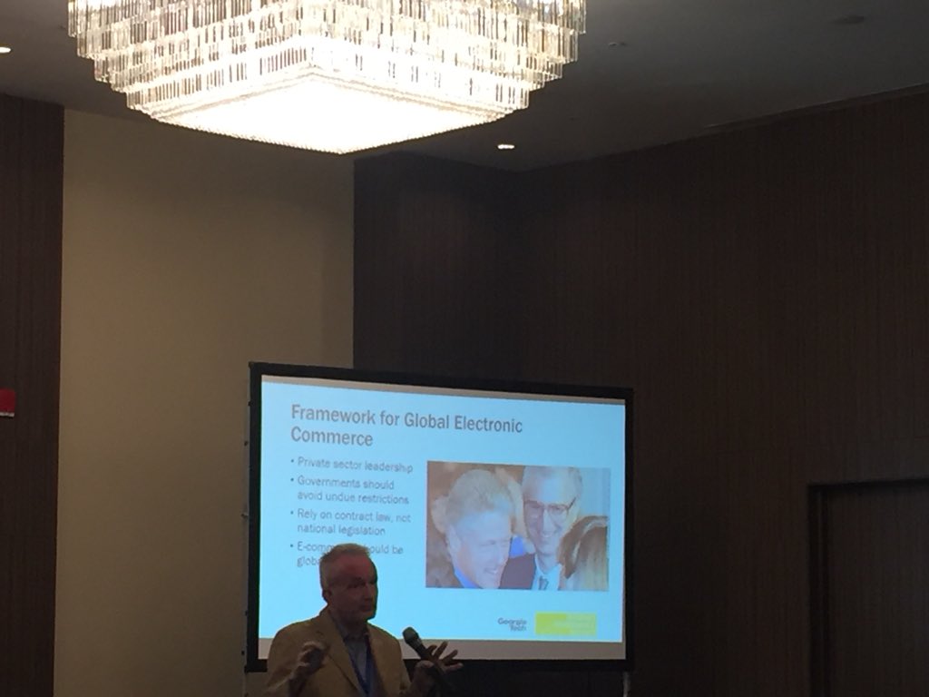 baheresmat's tweet photo. .@miltonmueller tells #MEACSIG2018 students about Clinton’s e-commerce framework that led to the creation of #ICANN - #MEACSIG https://t.co/MvVR0ildly