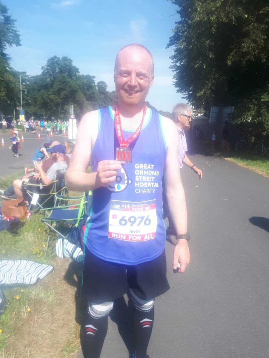 Well done @AndyPartridge11 for running the #york10k this morning! Great run at 65mins with another £250 in the pot for @GreatOrmondSt everyone @PiBlossom is proud of you! @lrobi665 @michaelhunter62 #rememberwherethemoneygoes