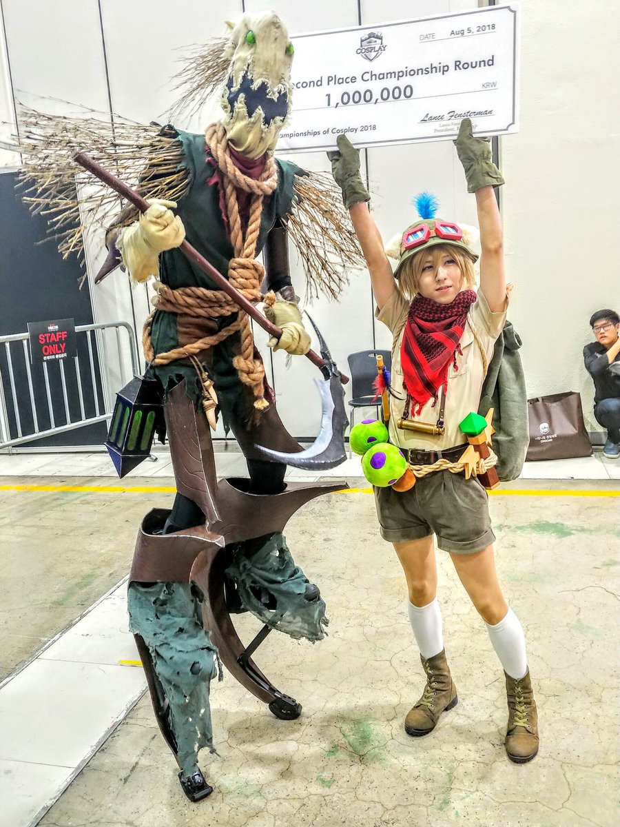 코믹콘 피들스틱\u003c\u003c 오늘 코믹콘 최우수상 받은 톱입니다 :3🎉🎉 다들 더운날씨에 수고하셨고 코하코스 팀원들 모두 감사합니다!🍄  다음에 더 멋진 코스프레 준비해 오겠습니다! 기대해주세요😸, image size:900x1200