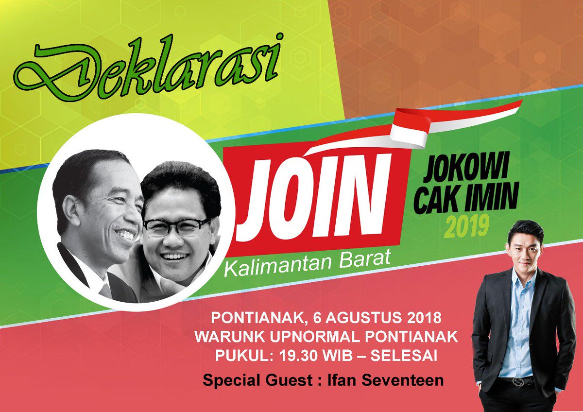 Deklarasi <a href="/JOIN_Kalbar/">BRIGADE01 Kalbar</a> ada <a href="/Ifanseventeen/">Riefian fajarsyah</a>, siap bersama barisan panglima santri <a href="/cakimiNOW/">A Muhaimin Iskandar</a> mengusung perubahan Indonesia yg lbh baik bersama <a href="/jokowi/">Joko Widodo</a> 
<a href="/DPP_PKB/">DPP PKB</a> <a href="/Kadir_Karding/">Abdul Kadir Karding</a> @DanielJohanw @emhasanwahid <a href="/manika_ARB/">ARBIT MANIKA</a> @eMTe1166 <a href="/KadriPkb/">Kadri PKB</a> <a href="/bambangelf/">bambang elf</a> @KangFathanNow <a href="/Jazilul_Fawaid/">Jazilul Fawaid</a>
