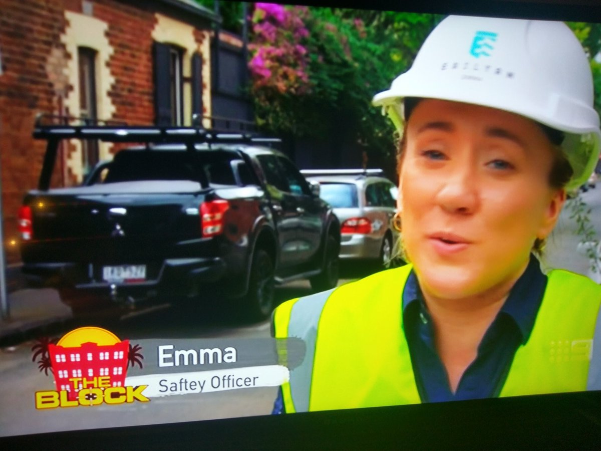 I need to know more about this Saftey you speak of! #TheBlockau #9TheBlock #emmathesafteyofficer #safteyfirst