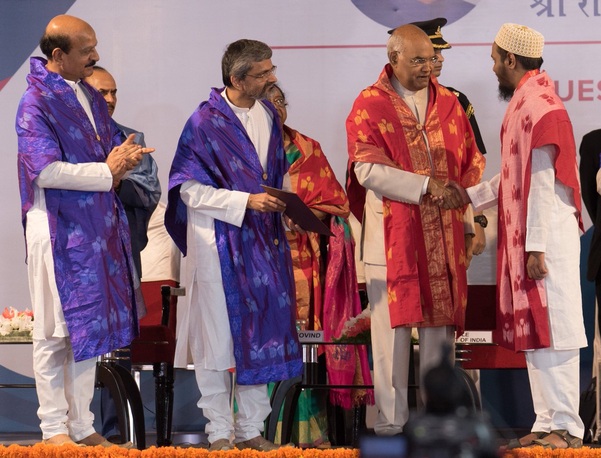 IITHyderabad's tweet photo. Hon’ble President of India Shri Ram Nath Kovind delivered Convocation Address during the 7th Convocation of #IITHyderabad. 566 students graduated this year. He congratulated graduating students &amp; commended Institute’s achievements

@rashtrapatibhvn @PrakashJavdekar @HRDMinistry https://t.co/7TcFLvrBbG