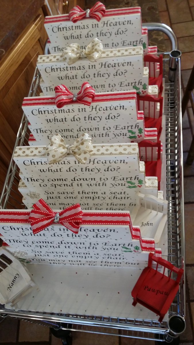 Lynnsgr8byz's tweet photo. Over 1600 made each by hand! #christmasinheaven #personalize #emptychair #savethemaseat #gr8byz4u https://t.co/O5yN7OcFYB https://t.co/SUiFbAH8P1
