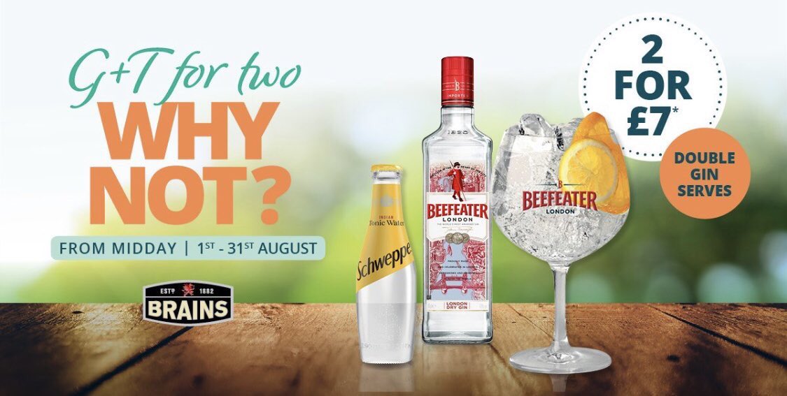 For the duration of August enjoy 2 DOUBLE gins for £7!! It would be rude not to🍸 #realpubfavourites #gin #summer