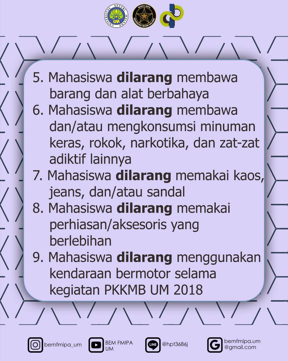 Hayy! Sudah H-3 PKKMB nihh. Yuk jangan ketinggalan infonya yaa 😉😉