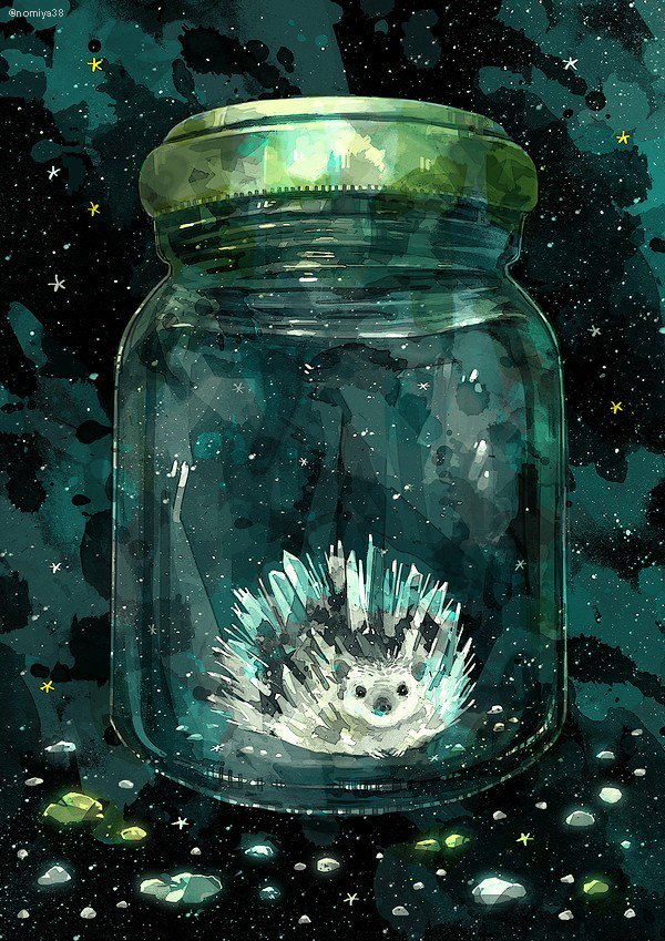 no humans crystal jar bottle artist name light particles traditional media  illustration images