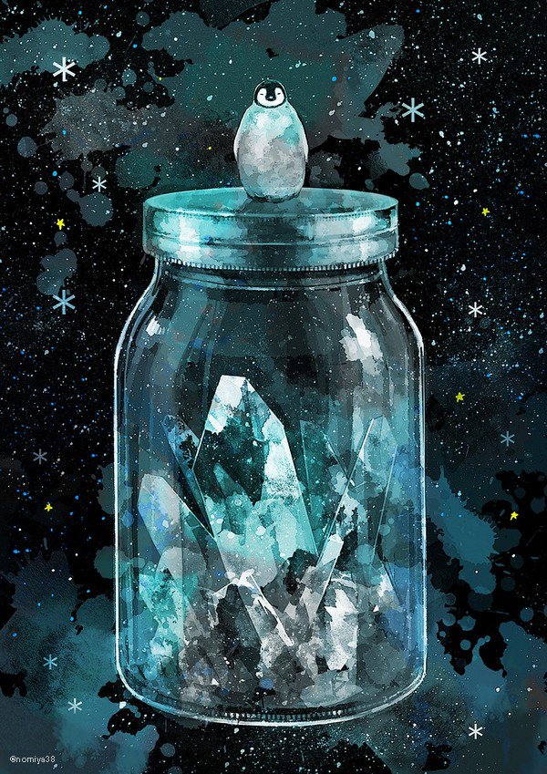 no humans crystal jar bottle artist name light particles traditional media  illustration images