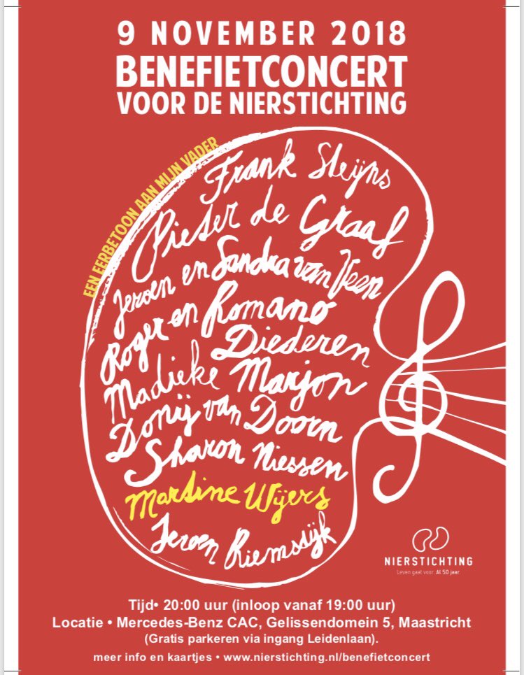 Benefietconcert voor de <a href="/Nierstichting/">Nierstichting</a>! Met o.a. Canto Ostinato en vele andere prachtige werken! Kom jij ook? Voor meer info en tickets, zie website in foto.