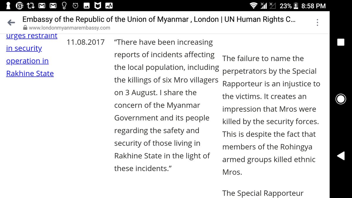 Failure to name the perpetrators by Prof  #YangheeLee is an *injustice to the victims*-It creates an impression that  #Mro were killed by security forces-This is despite the fact that members of  #Rohingya armed groups killed  #ethnic Mro-This  #bias of her indeed encourages terrorism