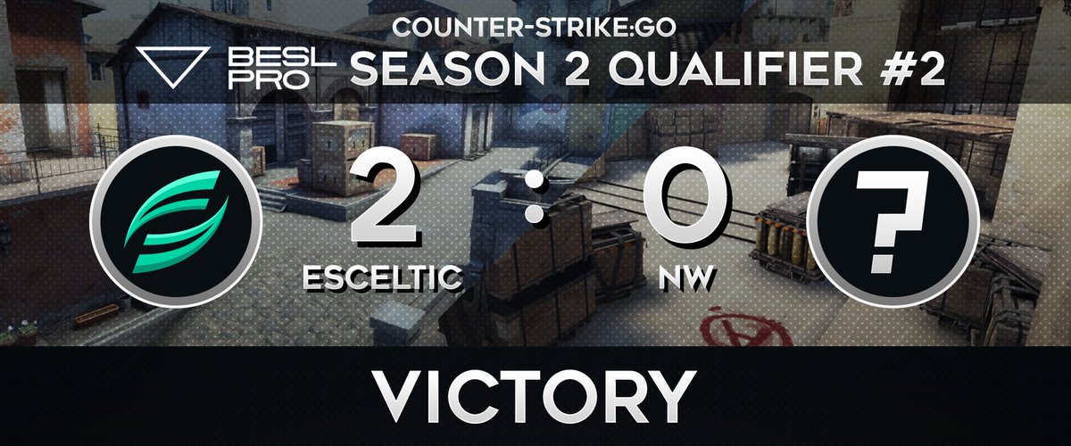 esceltic's tweet photo. @BESLProCSGO Season 2 are ongoing where on Qualifier #2  we won the first game against team NW.

⭐️@BESLProCSGO Season 2 Qualifier #2 ⭐️      

Esceltic   2   ⚔️   0   NW

ℹ️ de_inferno 16 : 13 , de_mirage 16 : 8 

We Are #Esceltic https://t.co/C3GOWI3roi