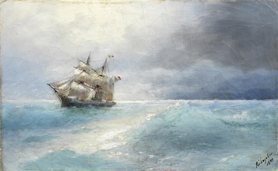 This Aivazovsky painting is me sailing away from twitter today..."Italian Ship at Sea."