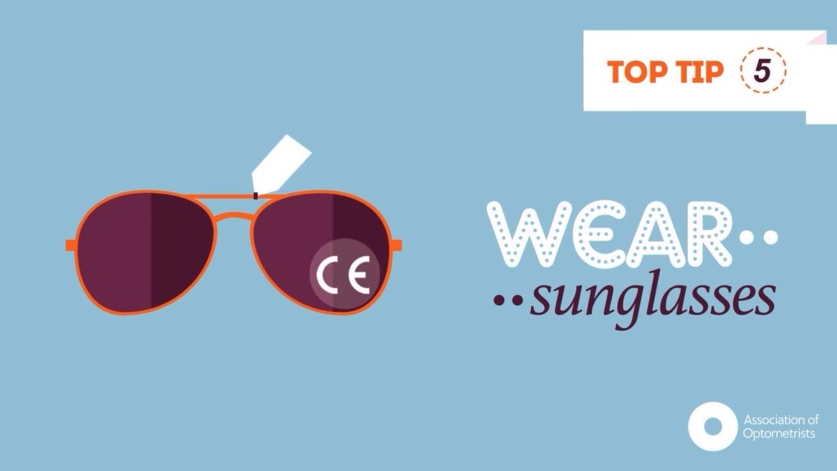 The_AOP's tweet image. Just because glasses are dark doesn’t mean they’ll protect your eyes from UV light! Always buy sunglasses with the CE mark.