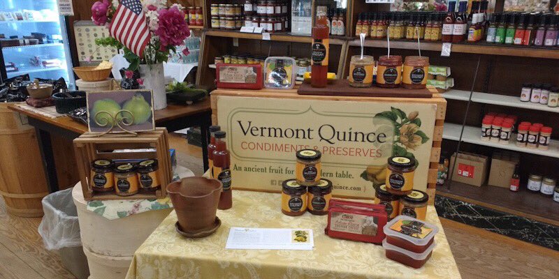 VermontQuince's tweet image. Anyone else headed to @cabotcheese in #Quechee #VT today? We’ll be sampling our #local Quince Mustard, preserves, chutney, vinegar &amp;amp; Paste 11-3.